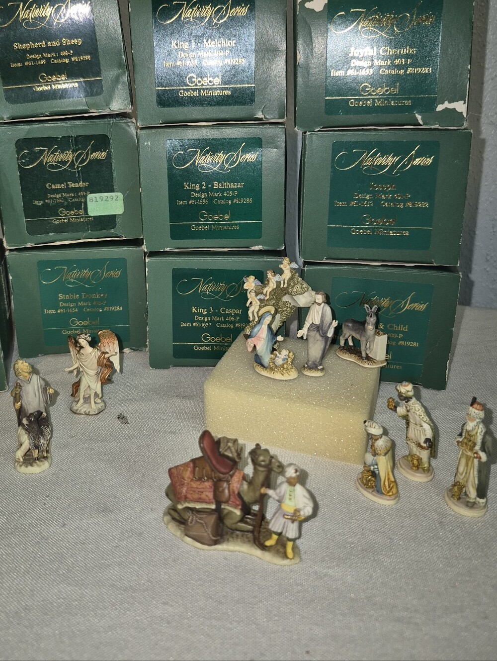 Rare Full Set of Robert Olszewski, Goebel Miniature Bronze Nativity Figurines